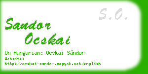 sandor ocskai business card