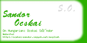 sandor ocskai business card